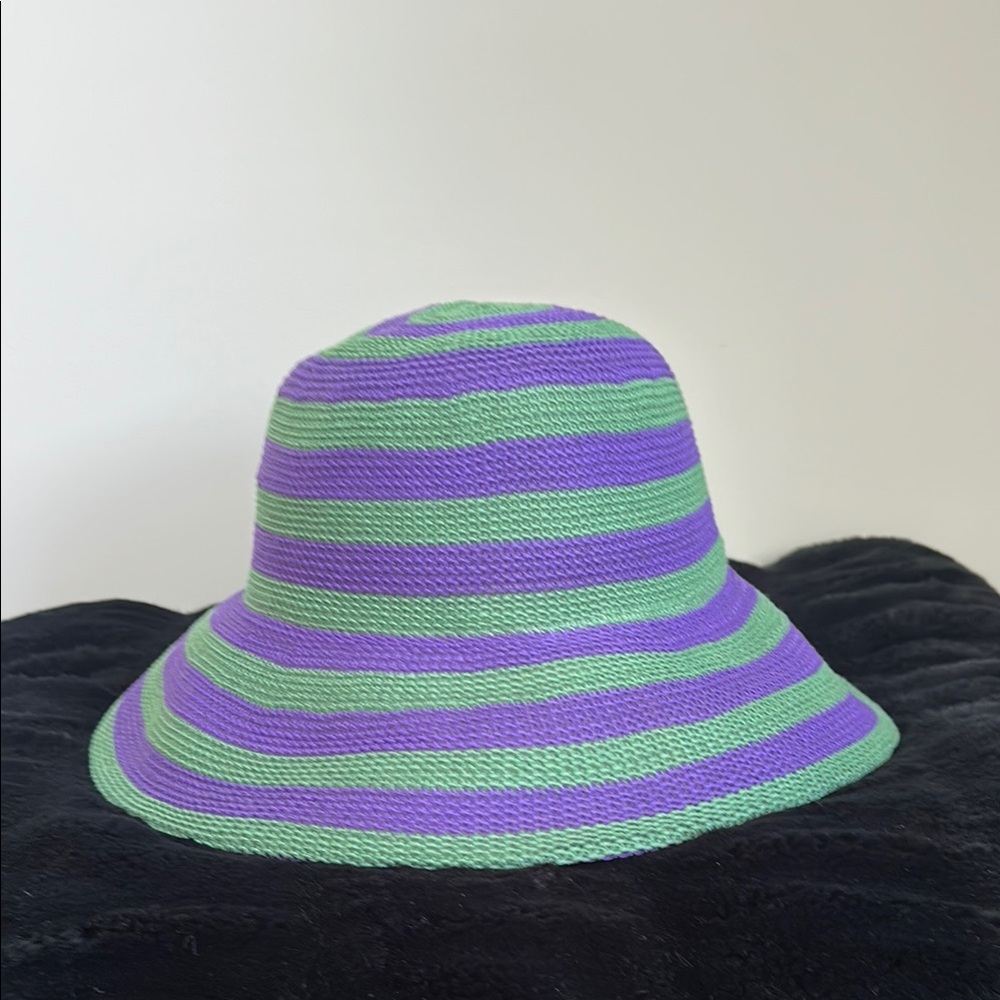 Mott50 Green and Purple Striped SPF Hat